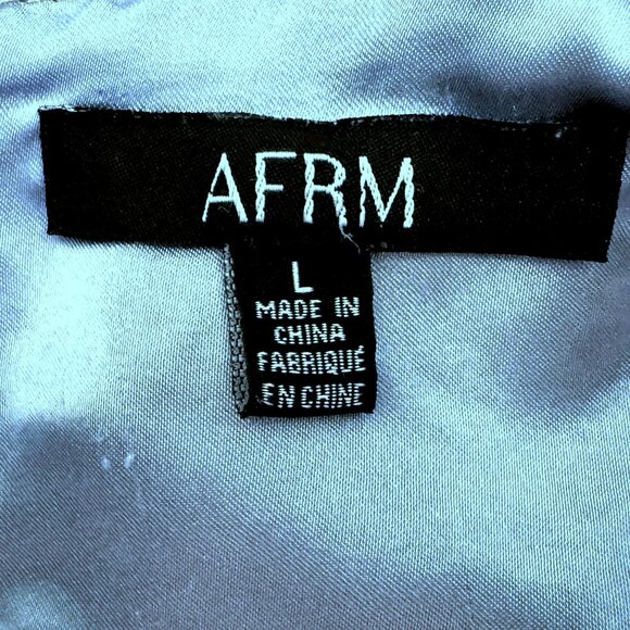 AFRM Koa Denim Bustier Crop Top In Light Wash Sz Large Back Zip Satin Lined - Picture 6 of 7